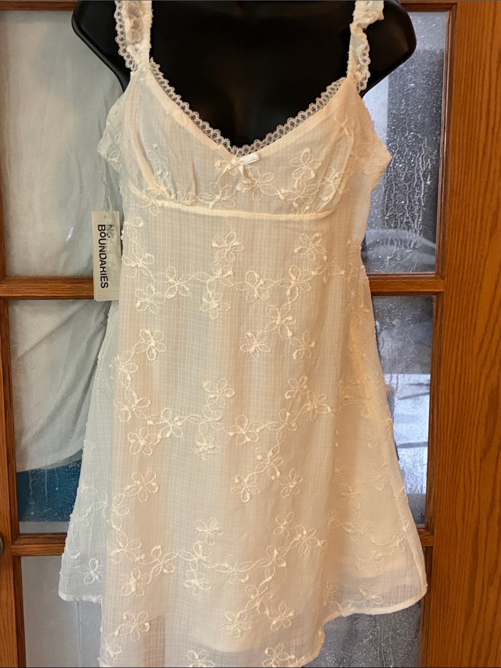 No Boundaries White Floral Lace Chemise Nightgown